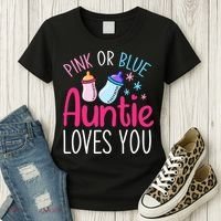 Future Aunt Baby Shower Pregnancy Auntie Gender Reveal Women's T-Shirt thumb 3