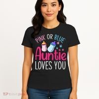 Future Aunt Baby Shower Pregnancy Auntie Gender Reveal Women's T-Shirt thumb 4