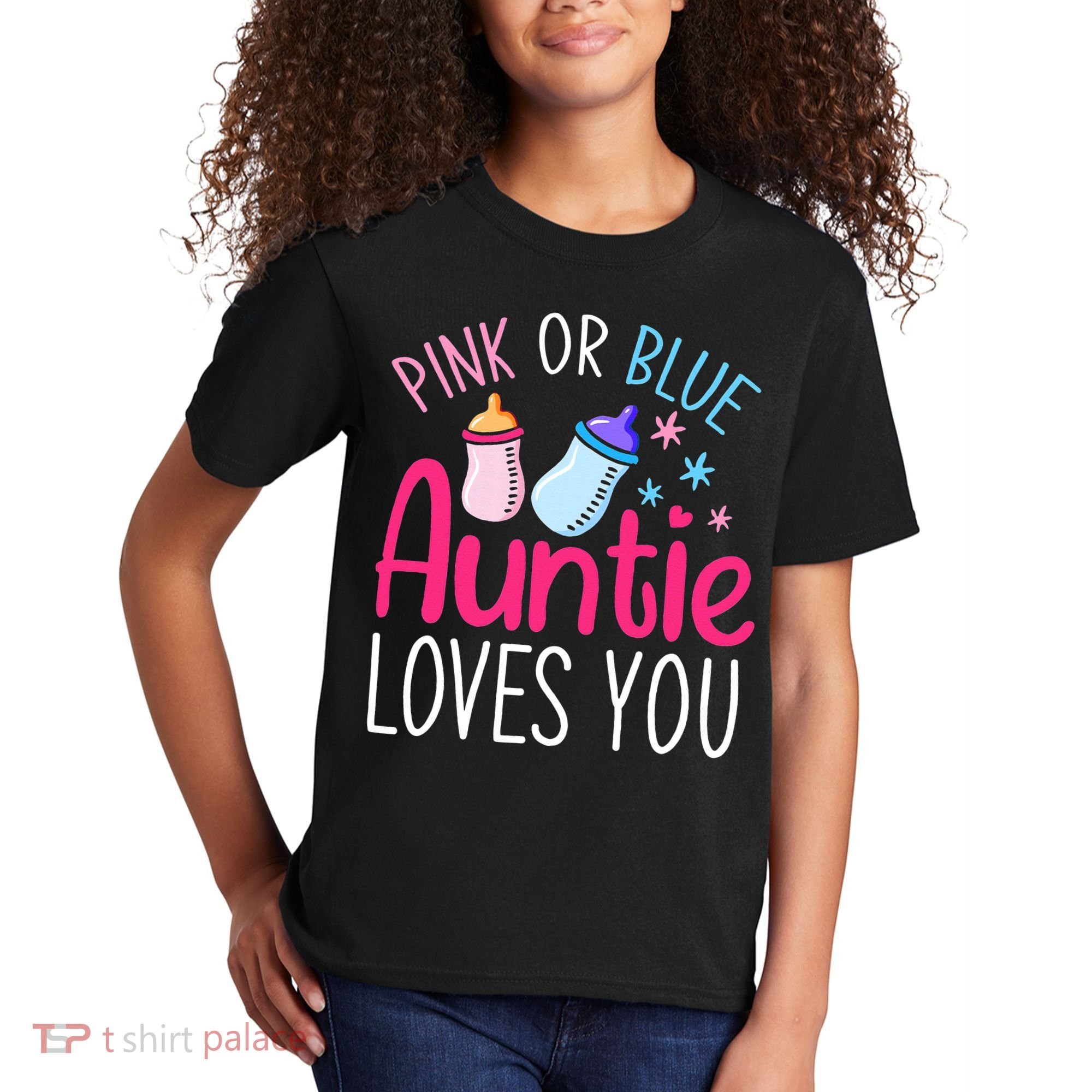 Future Aunt Baby Shower Pregnancy Auntie Gender Reveal Kids T-Shirt