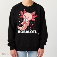 Funny Axolotl Bobalotl Boba Tea Bubble Milk Kawaii Anime  Women's Sweatshirt thumb 0