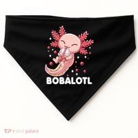 Funny Axolotl Bobalotl Boba Tea Bubble Milk Kawaii Anime  USA-Made Doggie Bandana thumb 0