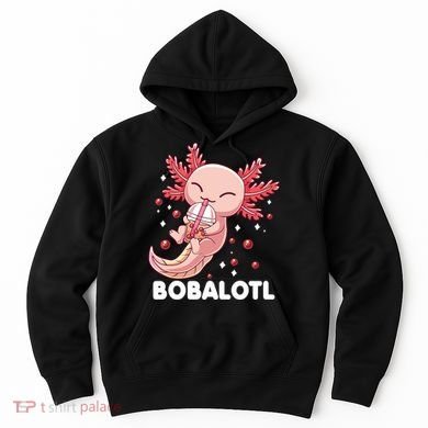 Funny Axolotl Bobalotl Boba Tea Bubble Milk Kawaii Anime  Hoodie