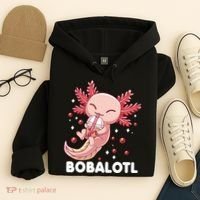 Funny Axolotl Bobalotl Boba Tea Bubble Milk Kawaii Anime  Hoodie thumb 4