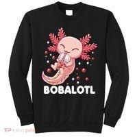 Funny Axolotl Bobalotl Boba Tea Bubble Milk Kawaii Anime  Sweatshirt thumb 0