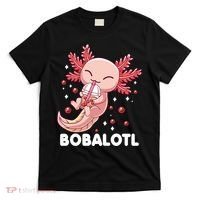 Funny Axolotl Bobalotl Boba Tea Bubble Milk Kawaii Anime  T-Shirt thumb 0