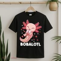 Funny Axolotl Bobalotl Boba Tea Bubble Milk Kawaii Anime  T-Shirt thumb 2