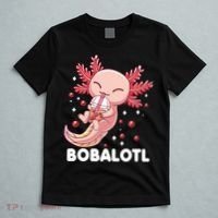 Funny Axolotl Bobalotl Boba Tea Bubble Milk Kawaii Anime  T-Shirt thumb 5