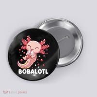 Funny Axolotl Bobalotl Boba Tea Bubble Milk Kawaii Anime  Button thumb 0