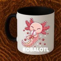 Funny Axolotl Bobalotl Boba Tea Bubble Milk Kawaii Anime  Coffee Mug thumb 2