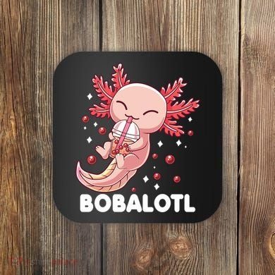 Funny Axolotl Bobalotl Boba Tea Bubble Milk Kawaii Anime  Coaster