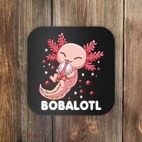 Funny Axolotl Bobalotl Boba Tea Bubble Milk Kawaii Anime  Coaster thumb 0