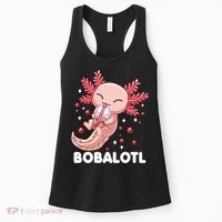 Funny Axolotl Bobalotl Boba Tea Bubble Milk Kawaii Anime  Women's Tank Top thumb 0