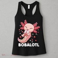 Funny Axolotl Bobalotl Boba Tea Bubble Milk Kawaii Anime  Women's Tank Top thumb 3