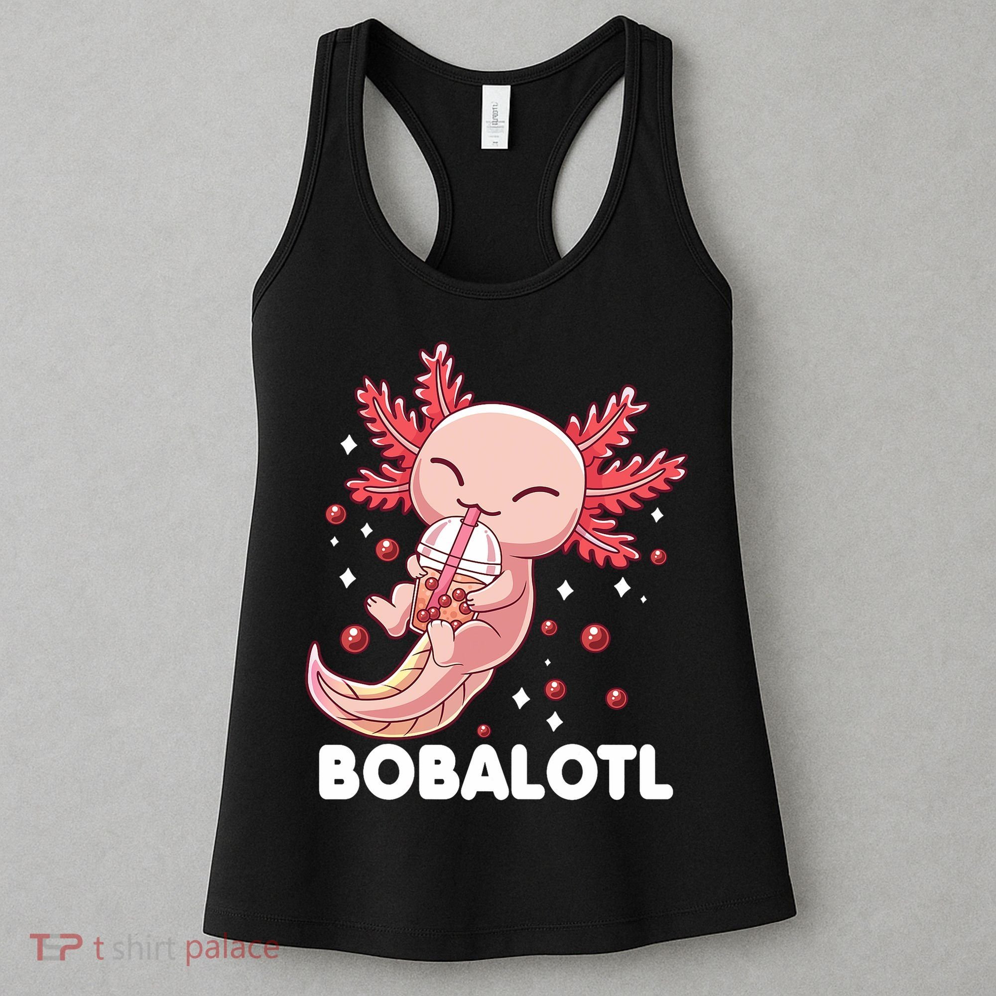 Funny Axolotl Bobalotl Boba Tea Bubble Milk Kawaii Anime  Women's Tank Top