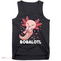 Funny Axolotl Bobalotl Boba Tea Bubble Milk Kawaii Anime  Tank Top thumb 0