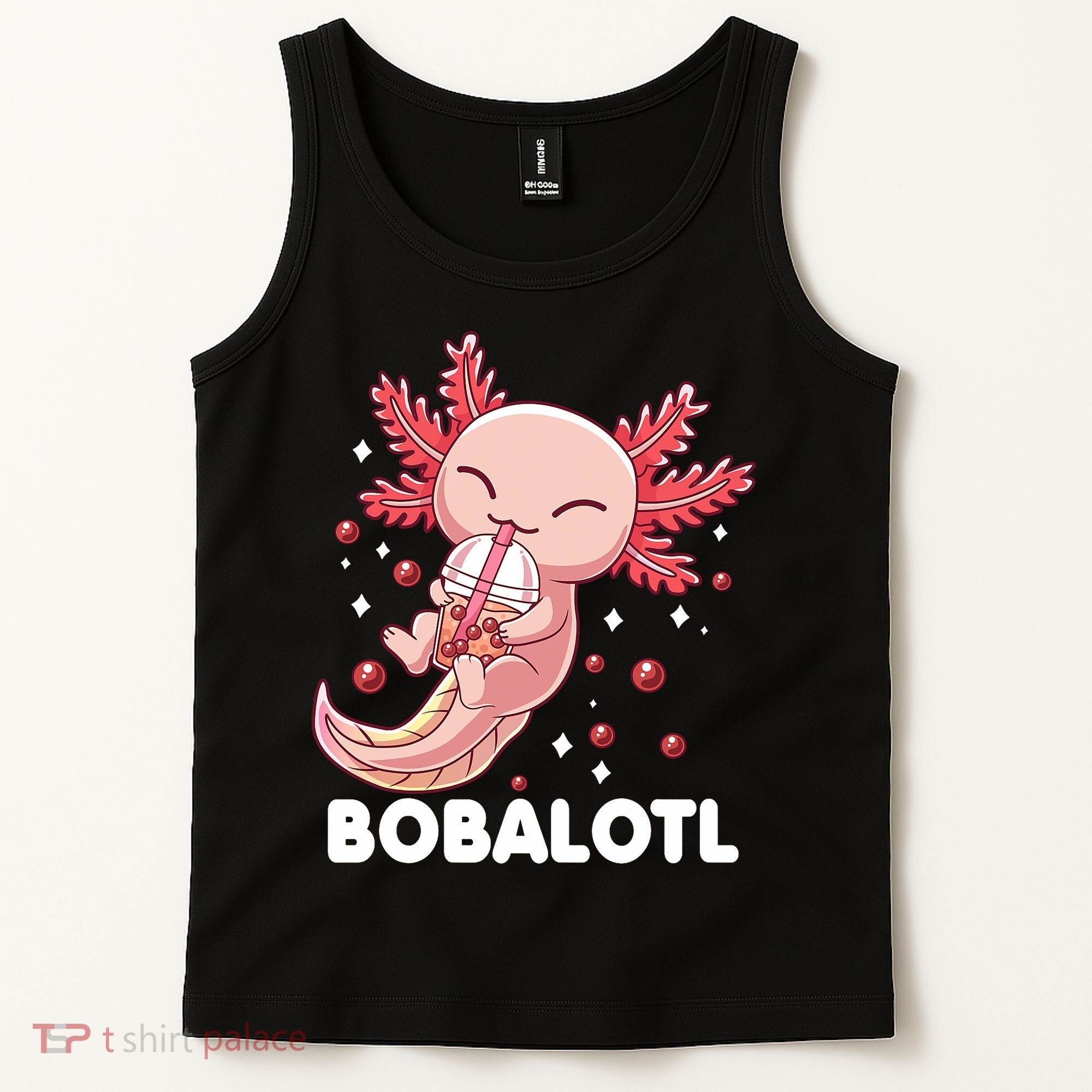 Funny Axolotl Bobalotl Boba Tea Bubble Milk Kawaii Anime  Tank Top
