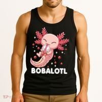 Funny Axolotl Bobalotl Boba Tea Bubble Milk Kawaii Anime  Tank Top thumb 3