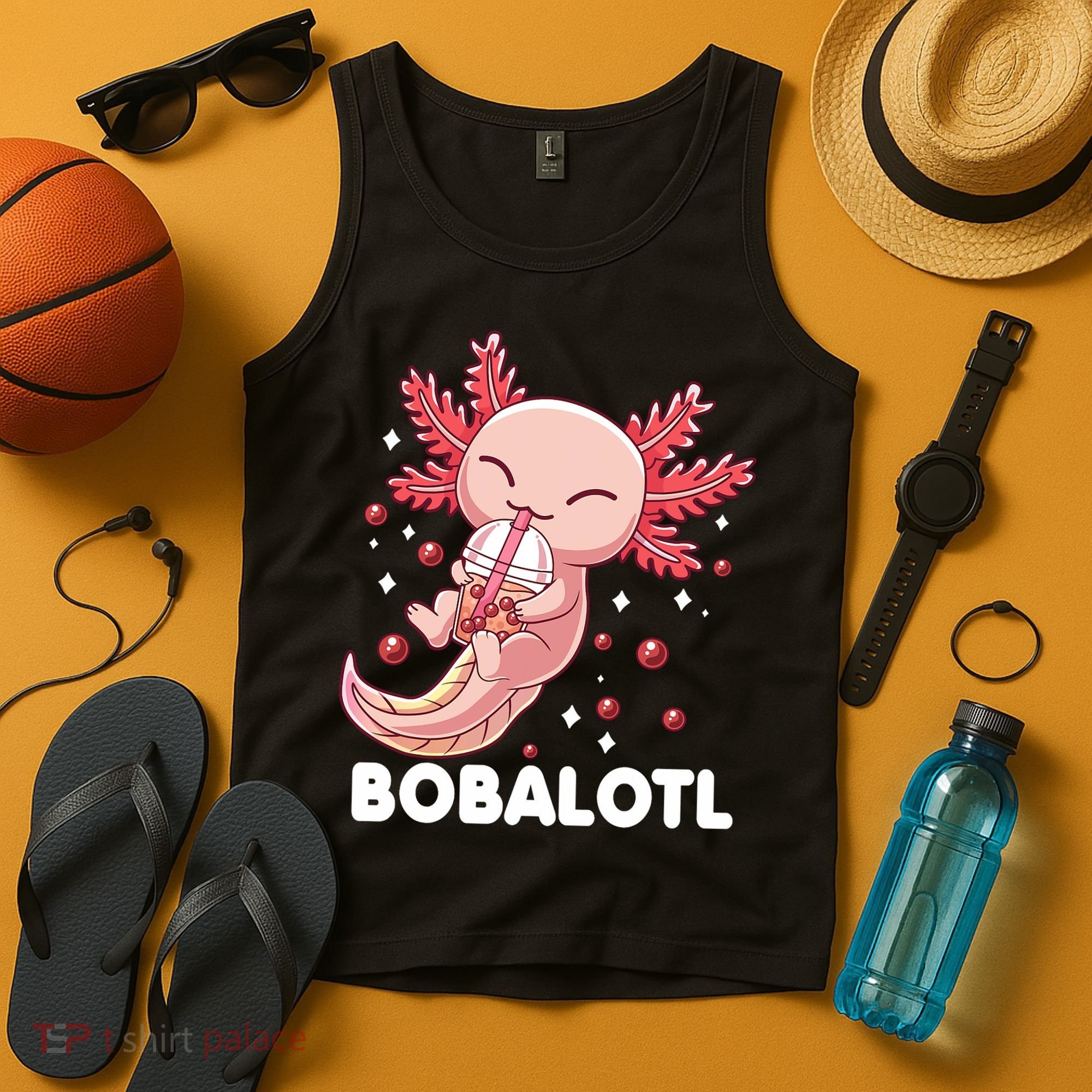 Funny Axolotl Bobalotl Boba Tea Bubble Milk Kawaii Anime  Tank Top