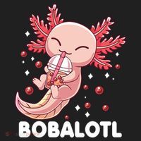 Funny Axolotl Bobalotl Boba Tea Bubble Milk Kawaii Anime  Golf Towel thumb 3