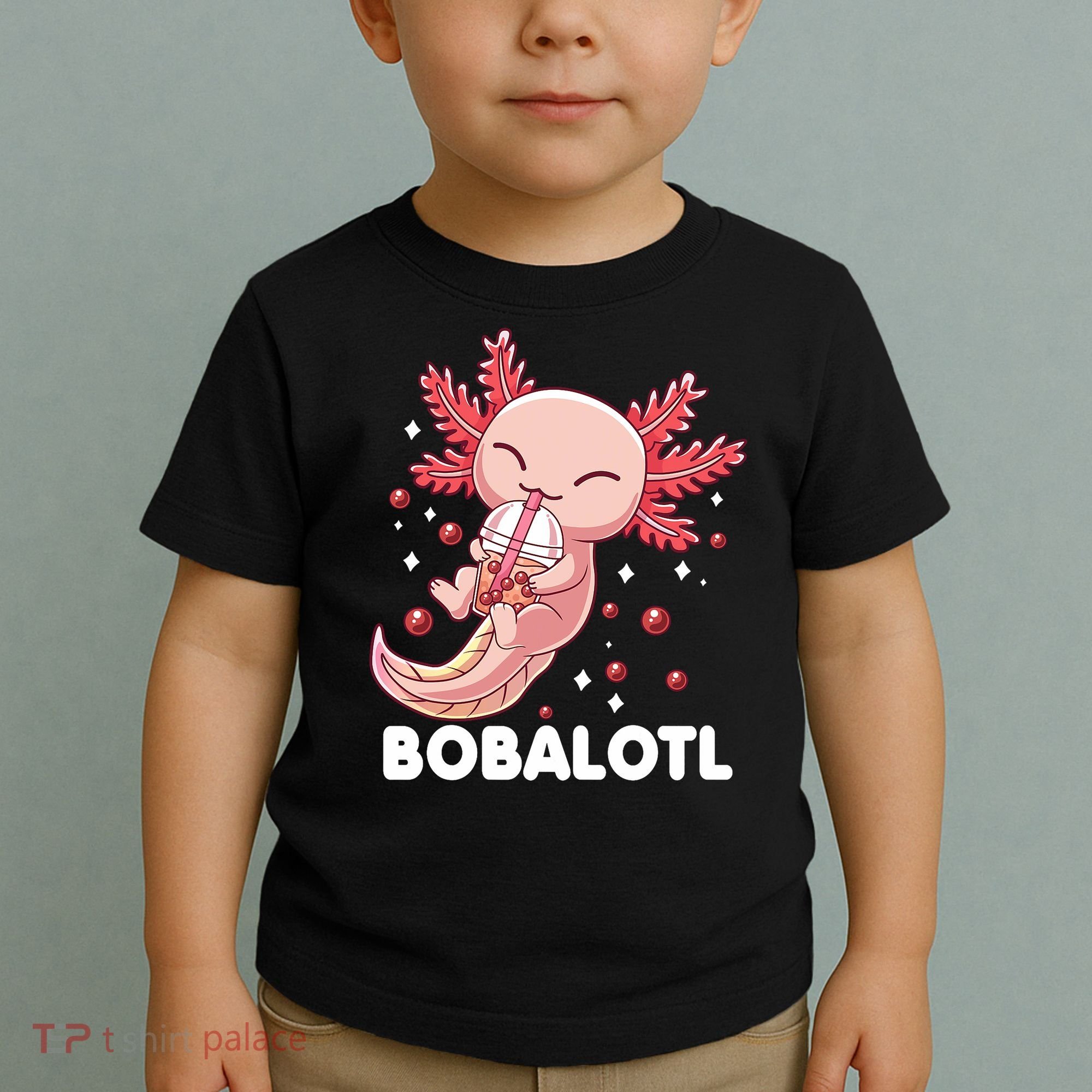 Funny Axolotl Bobalotl Boba Tea Bubble Milk Kawaii Anime  Toddler T-Shirt