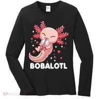 Funny Axolotl Bobalotl Boba Tea Bubble Milk Kawaii Anime  Women's Long Sleeve Shirt thumb 0
