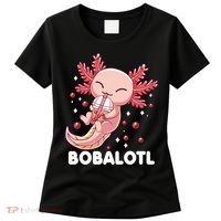 Funny Axolotl Bobalotl Boba Tea Bubble Milk Kawaii Anime  Women's T-Shirt thumb 0
