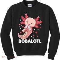 Funny Axolotl Bobalotl Boba Tea Bubble Milk Kawaii Anime  Kids Sweatshirt thumb 0