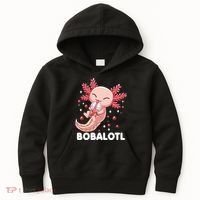 Funny Axolotl Bobalotl Boba Tea Bubble Milk Kawaii Anime  Kids Hoodie thumb 0