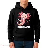 Funny Axolotl Bobalotl Boba Tea Bubble Milk Kawaii Anime  Kids Hoodie thumb 4
