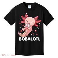 Funny Axolotl Bobalotl Boba Tea Bubble Milk Kawaii Anime  Kids T-Shirt thumb 0