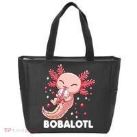 Funny Axolotl Bobalotl Boba Tea Bubble Milk Kawaii Anime  Tote Bag thumb 0