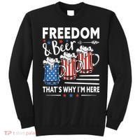 Freedom And Beer That`s Why I`m Here Funny 4th Of July Sweatshirt thumb 0