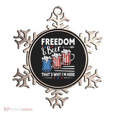 Freedom And Beer That`s Why I`m Here Funny 4th Of July Ornament