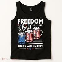 Freedom And Beer That`s Why I`m Here Funny 4th Of July Tank Top thumb 2