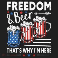 Freedom And Beer That`s Why I`m Here Funny 4th Of July Golf Towel thumb 3