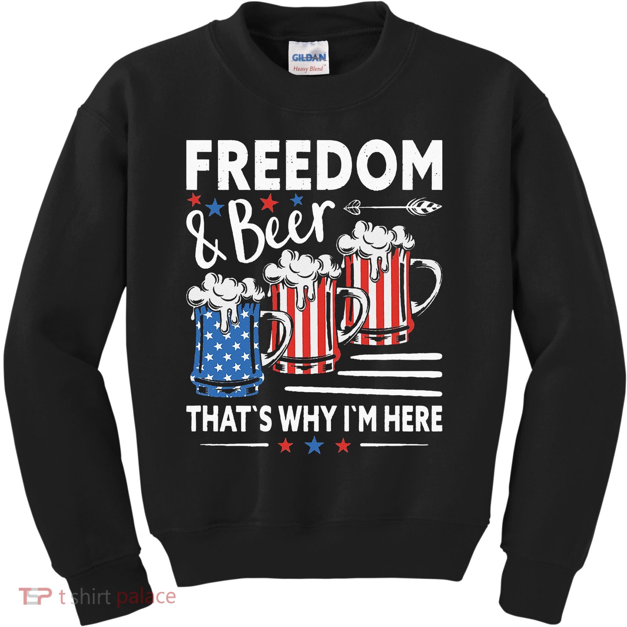 Freedom And Beer That`s Why I`m Here Funny 4th Of July Kids Sweatshirt
