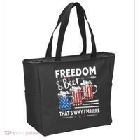 Freedom And Beer That`s Why I`m Here Funny 4th Of July Tote Bag thumb 2