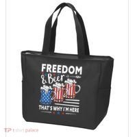 Freedom And Beer That`s Why I`m Here Funny 4th Of July Tote Bag thumb 3