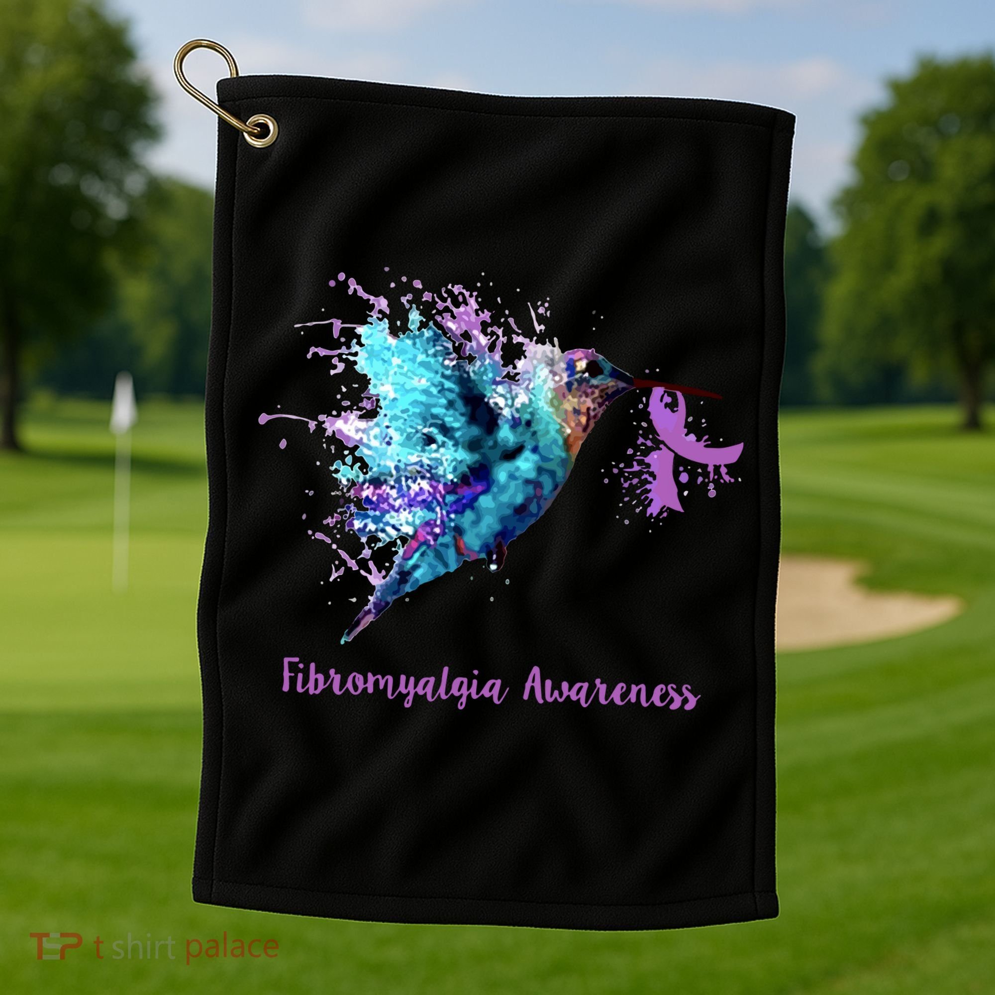 Fibromyalgia Awareness Bird Cancer Nurse Golf Towel