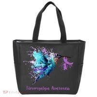 Fibromyalgia Awareness Bird Cancer Nurse Tote Bag thumb 0