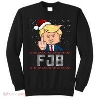 FJB Anti Biden Trump Flicking Off Ugly Christmas Sweatshirt thumb 0
