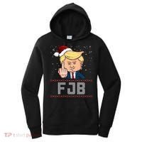 FJB Anti Biden Trump Flicking Off Ugly Christmas Women's Hoodie thumb 0