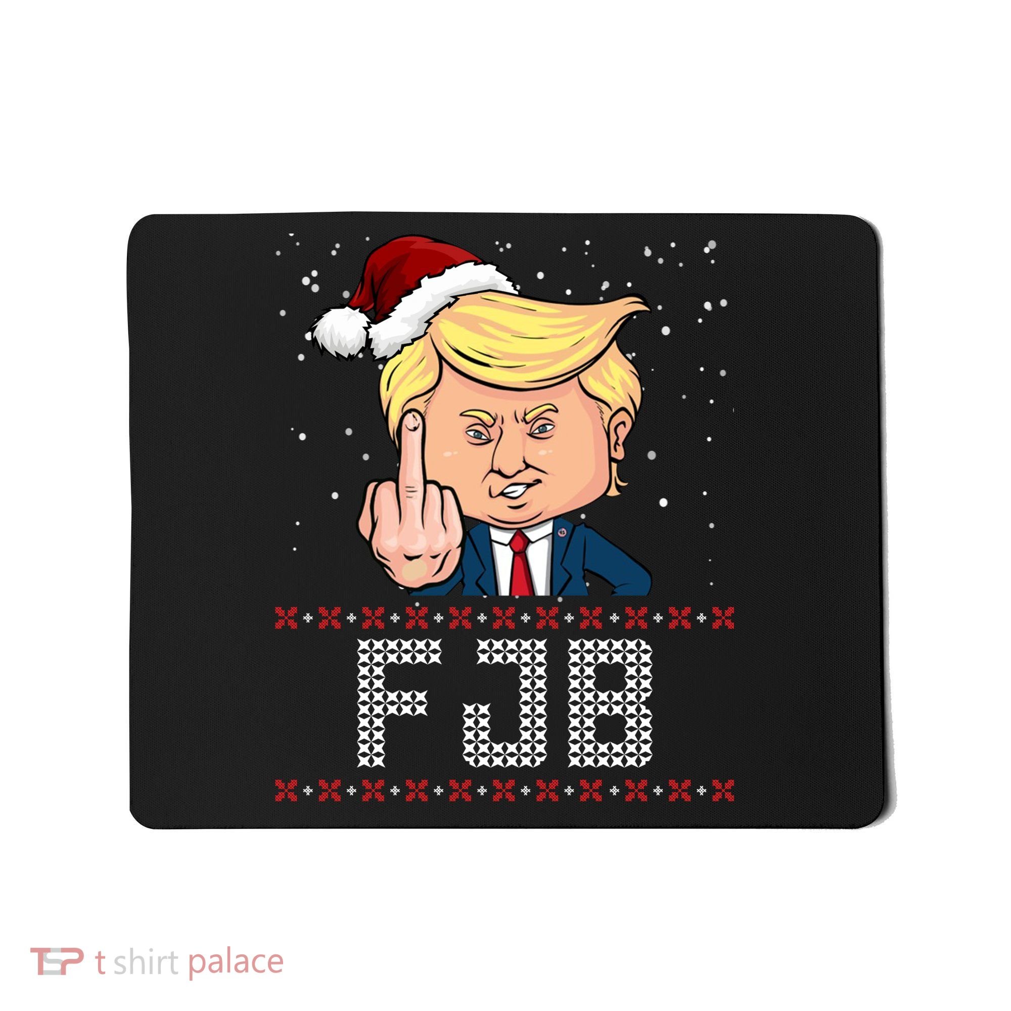 FJB Anti Biden Trump Flicking Off Ugly Christmas Mousepad