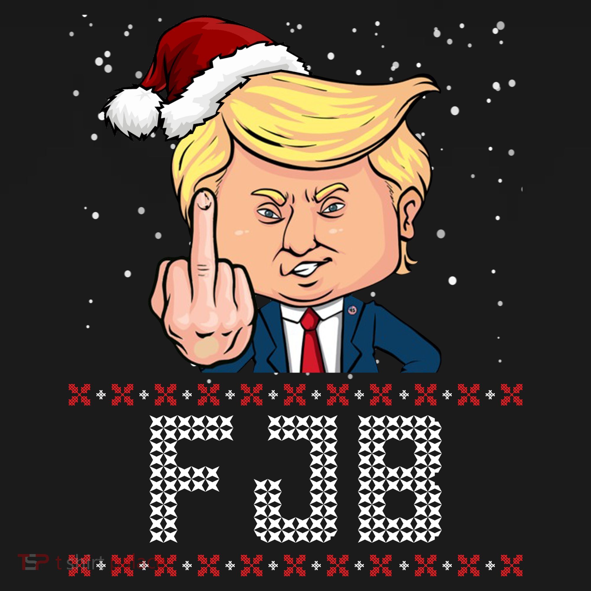 FJB Anti Biden Trump Flicking Off Ugly Christmas Mousepad