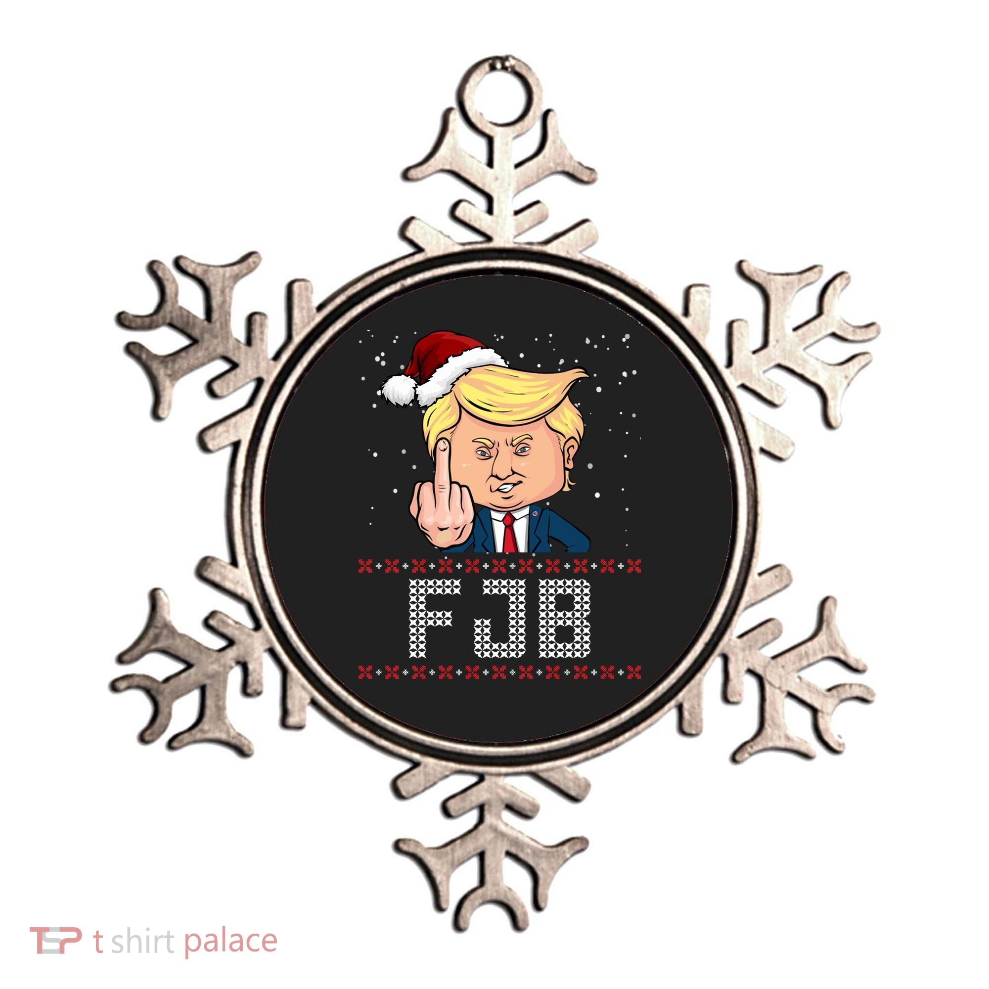 FJB Anti Biden Trump Flicking Off Ugly Christmas Ornament