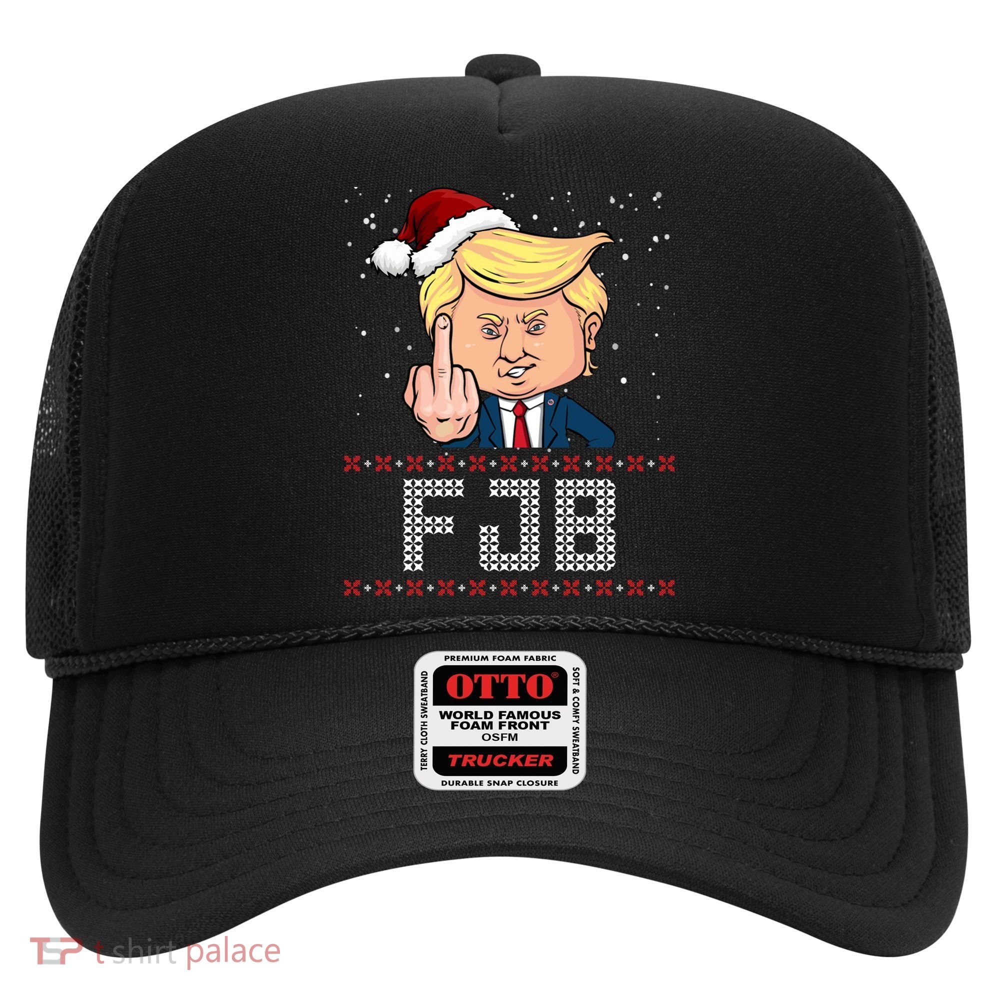 FJB Anti Biden Trump Flicking Off Ugly Christmas Hat