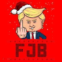 FJB Anti Biden Trump Flicking Off Ugly Christmas Santa Hat thumb 1