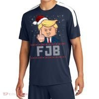 FJB Anti Biden Trump Flicking Off Ugly Christmas Sport-Tek Competitor United Soccer Jersey thumb 0