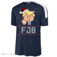 FJB Anti Biden Trump Flicking Off Ugly Christmas Sport-Tek Competitor United Soccer Jersey thumb 2