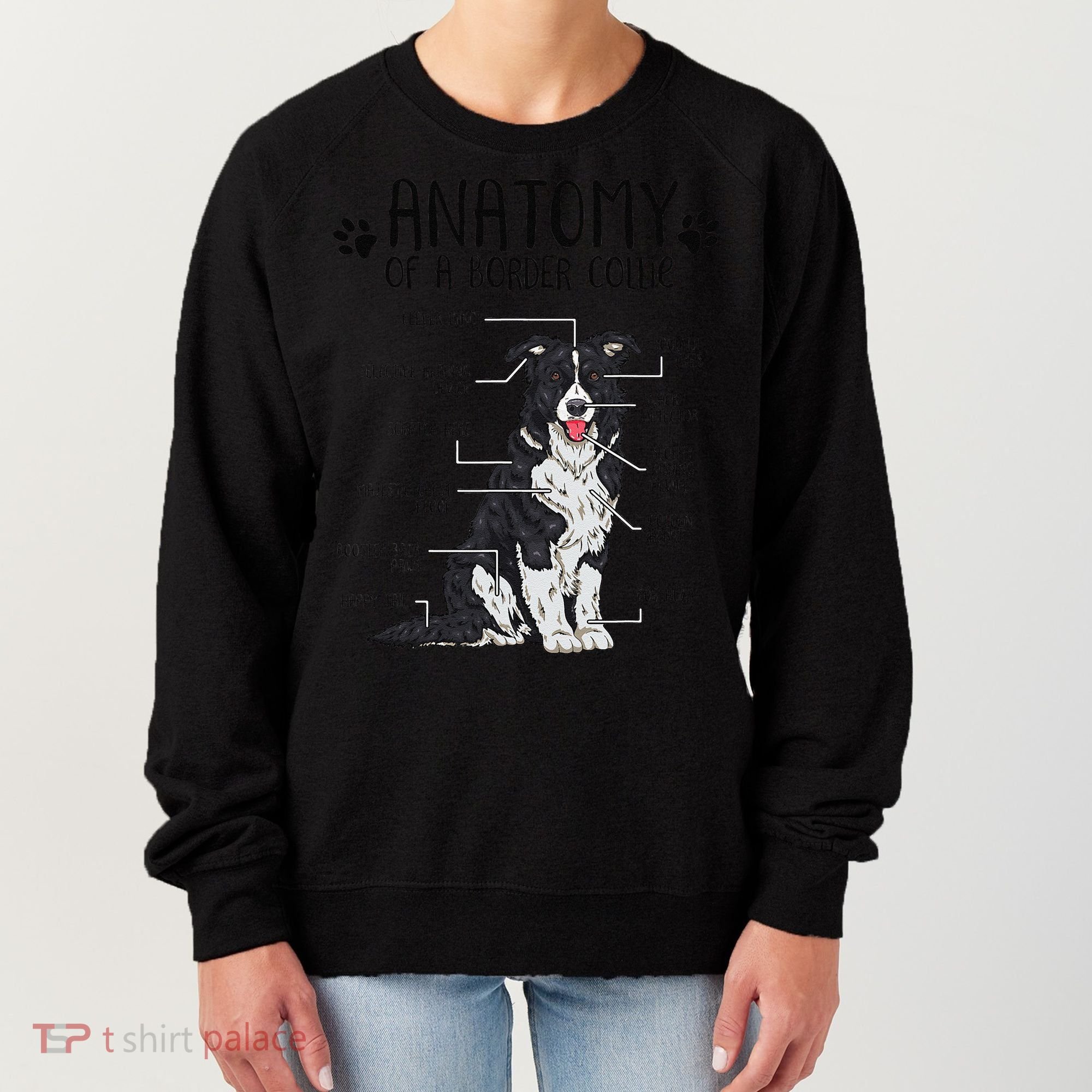 Funny Anatomy Border Collie Dog Lover Gift Women's Sweatshirt